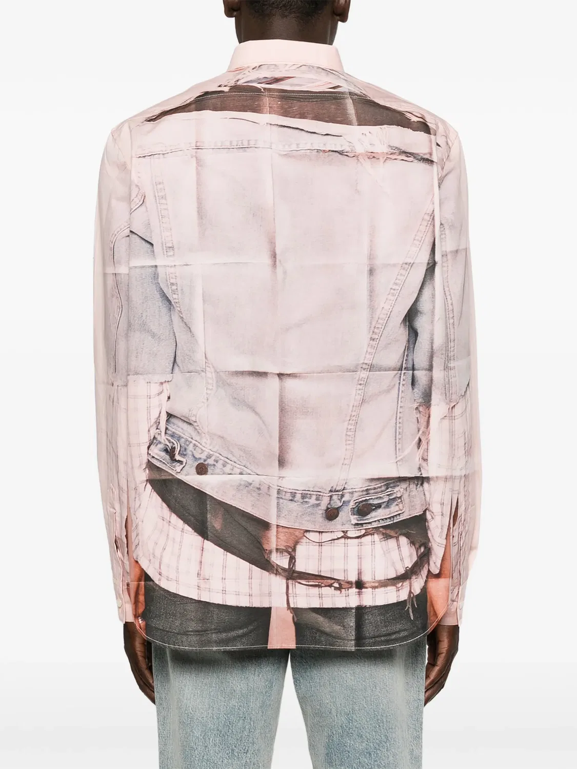 Рубашка с эффектом тромплей Acne Studios, розовый — фото 4