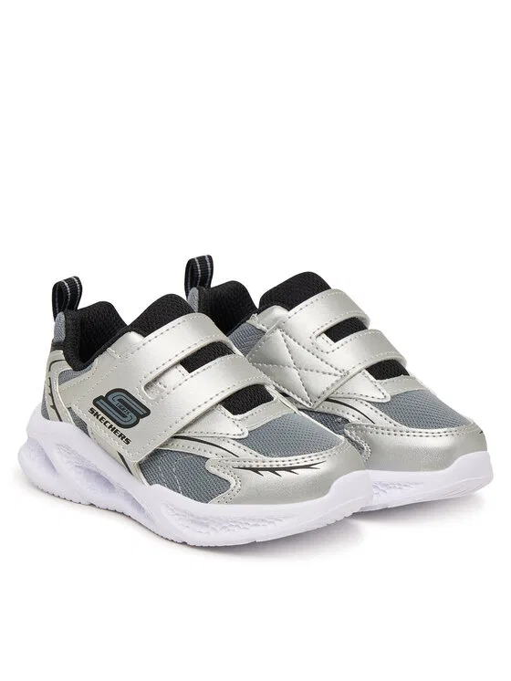 Кроссовки Meteor-Lights - Glow Skechers, серебро — фото 2