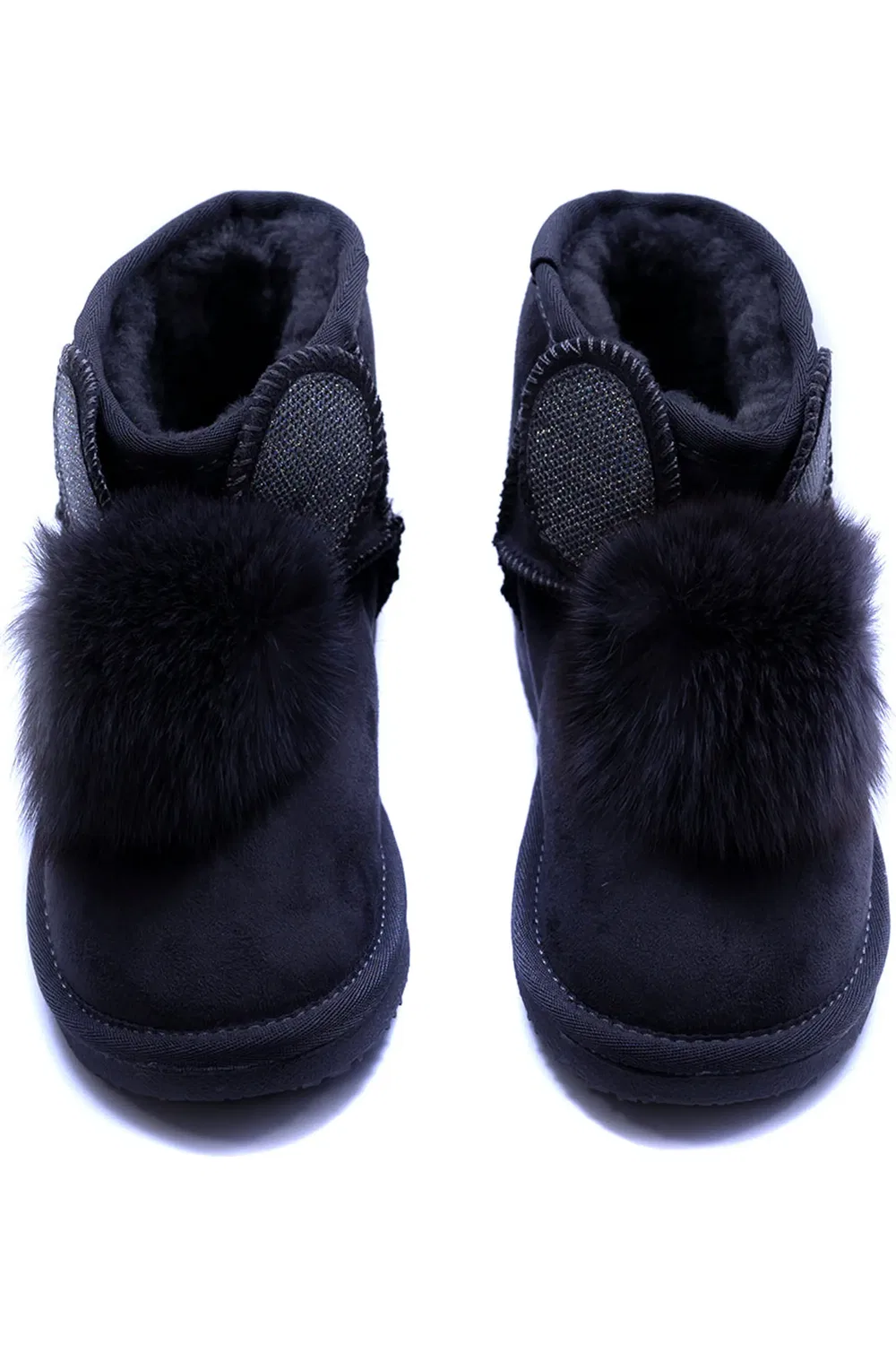Детские ботинки с помпонами Pom Pom Boots Master of Arts, черный — фото 2