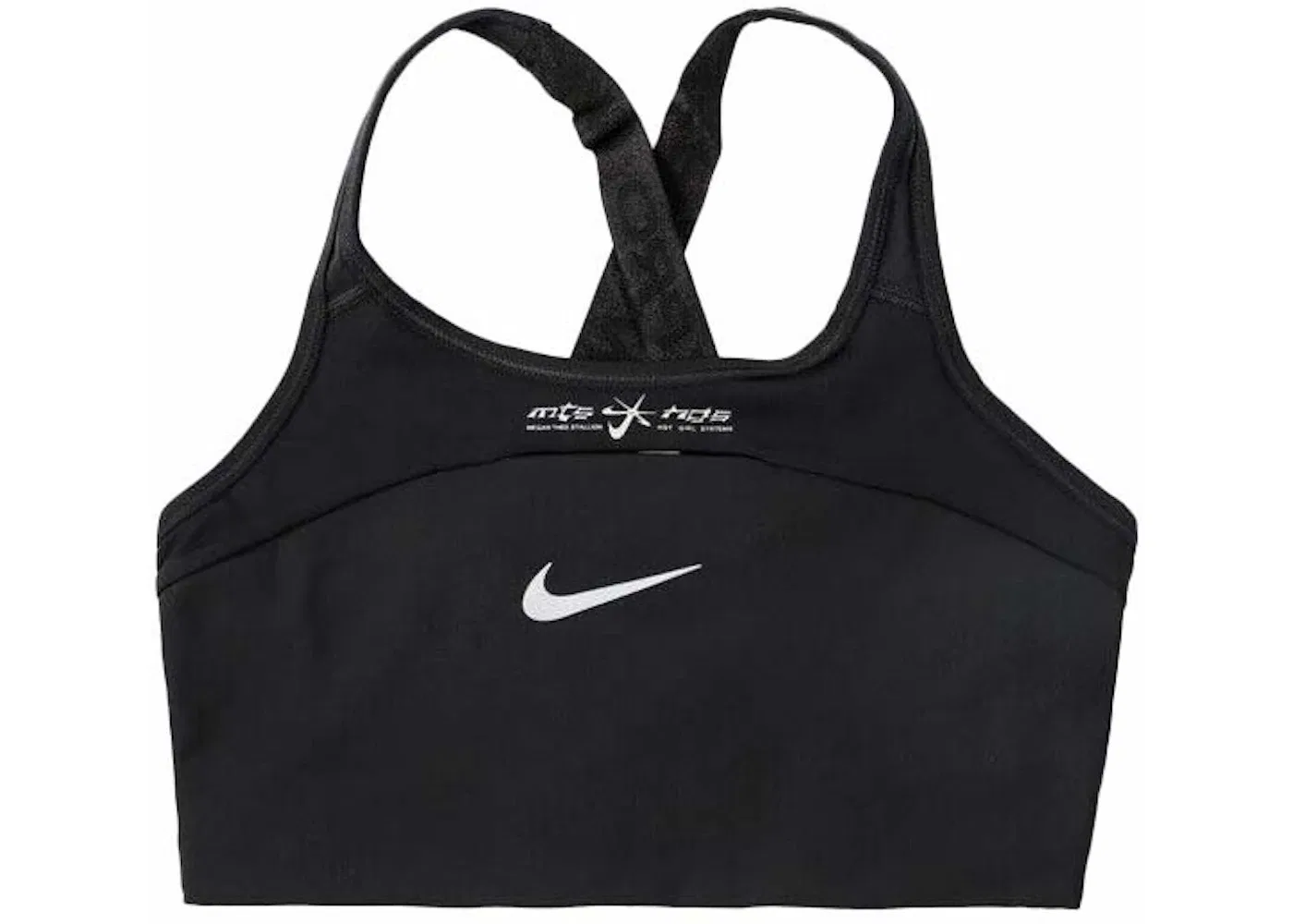 Женский спортивный бюстгальтер средней поддержки без поролона Nike Bra, Black