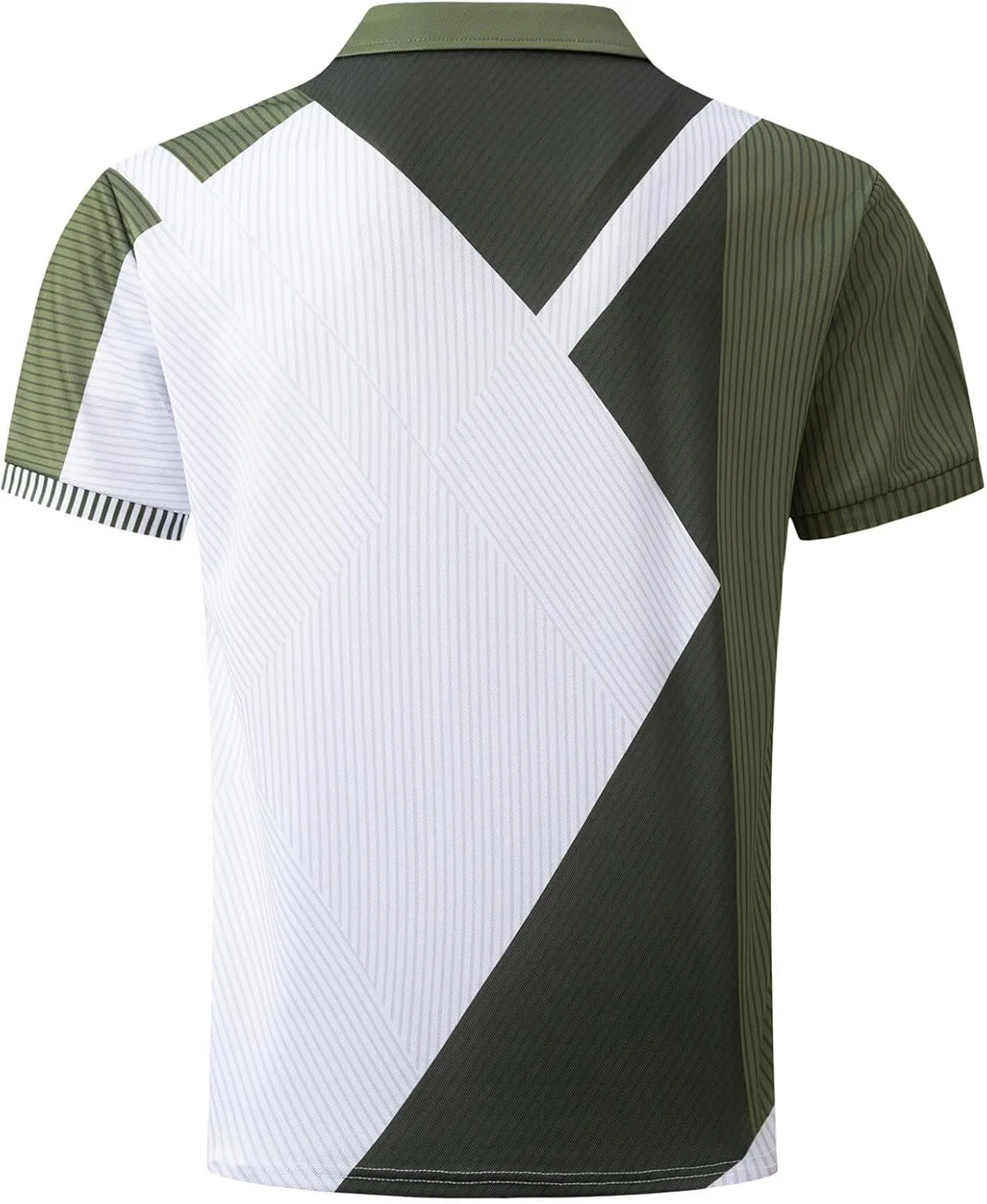 Мужская футболка с четвертью-застежкой и отложным воротником, Lightweight, Army Green — фото 4