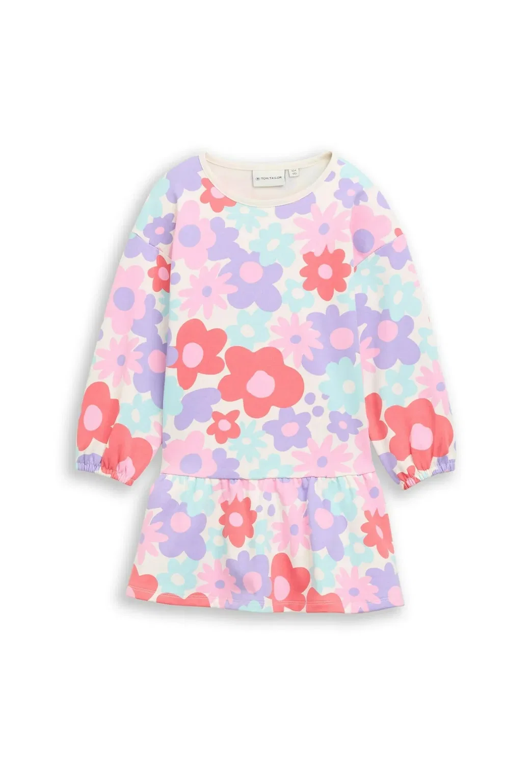 Kleider & Комбинезоны Sweat-Kleid mit volants - дневное платье Tom Tailor, Colorful Big Floral Design