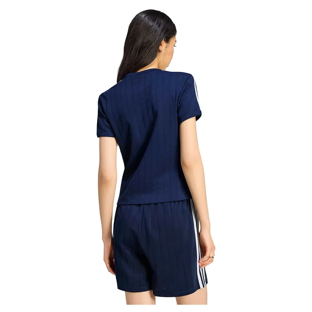 Женская футболка с принтом Pinstripe Slim Adidas Originals, Blue — фото 2
