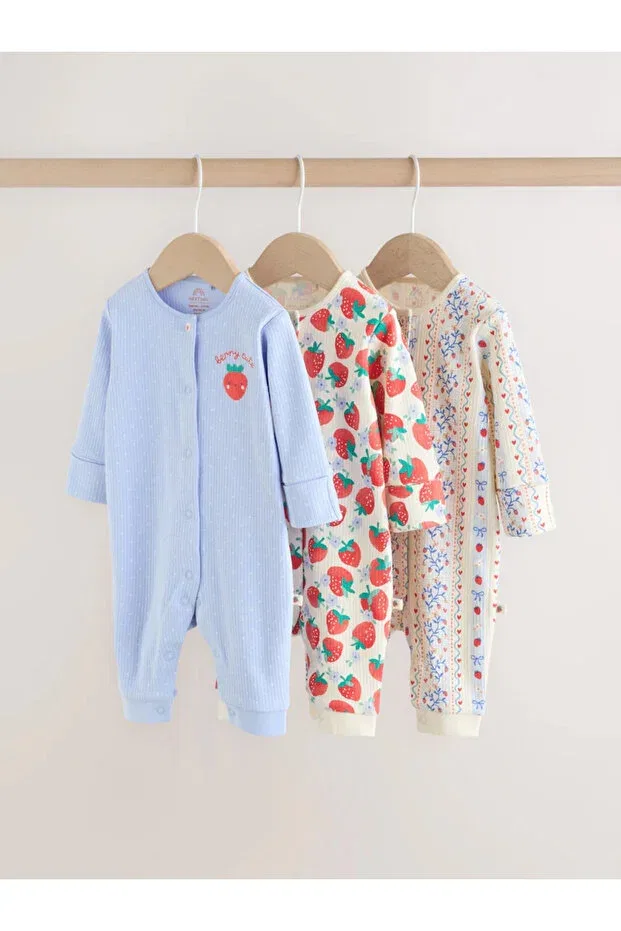 Детский комплект боди-спальных мешков с принтом Strawberry Next Baby, Blue