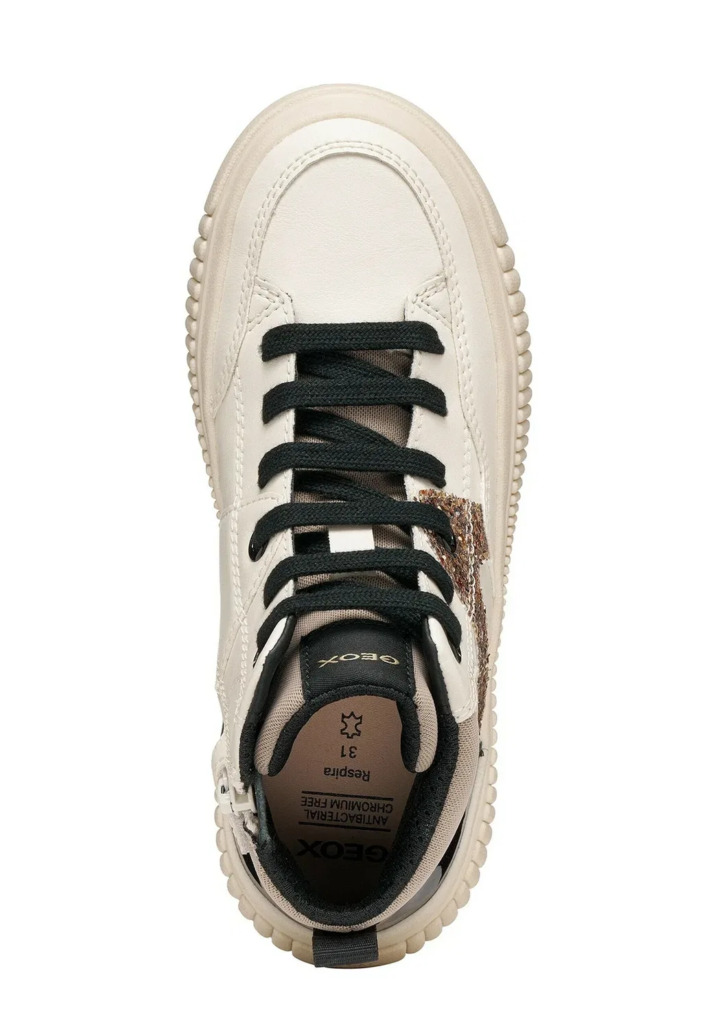 J laquinny girl - высокие кроссовки Geox, Light Ivory Light Bronze — фото 3