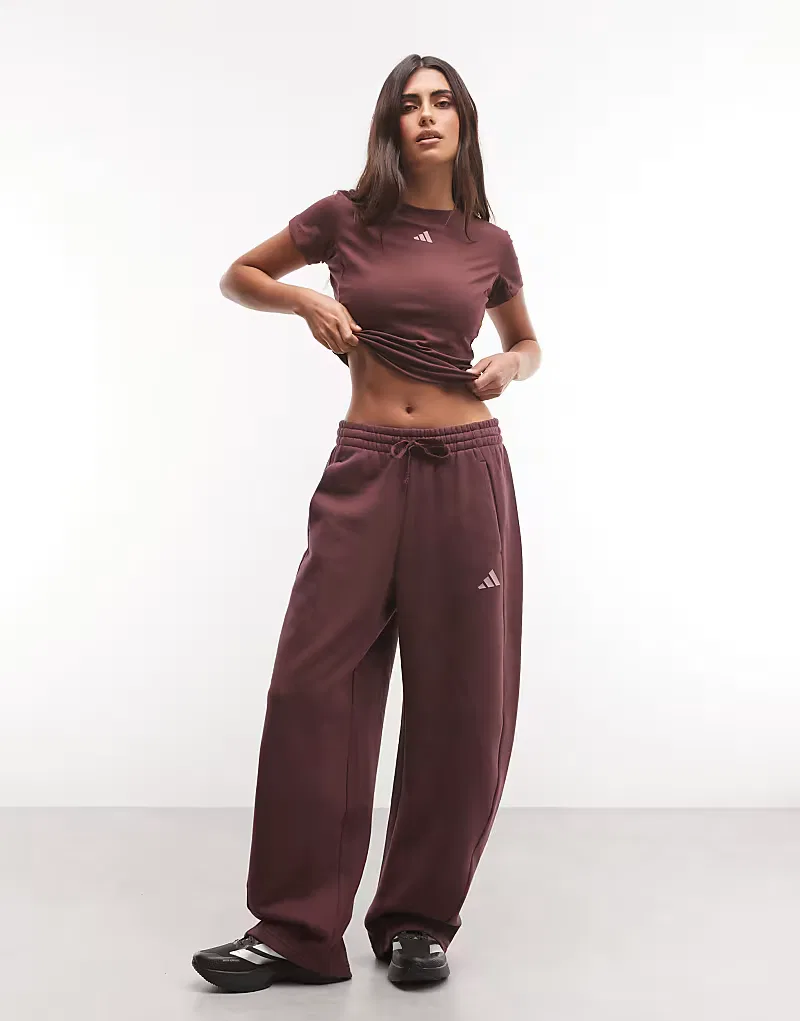 Штаны спортивные Three Stripes Studios Adidas Performance, бордовый