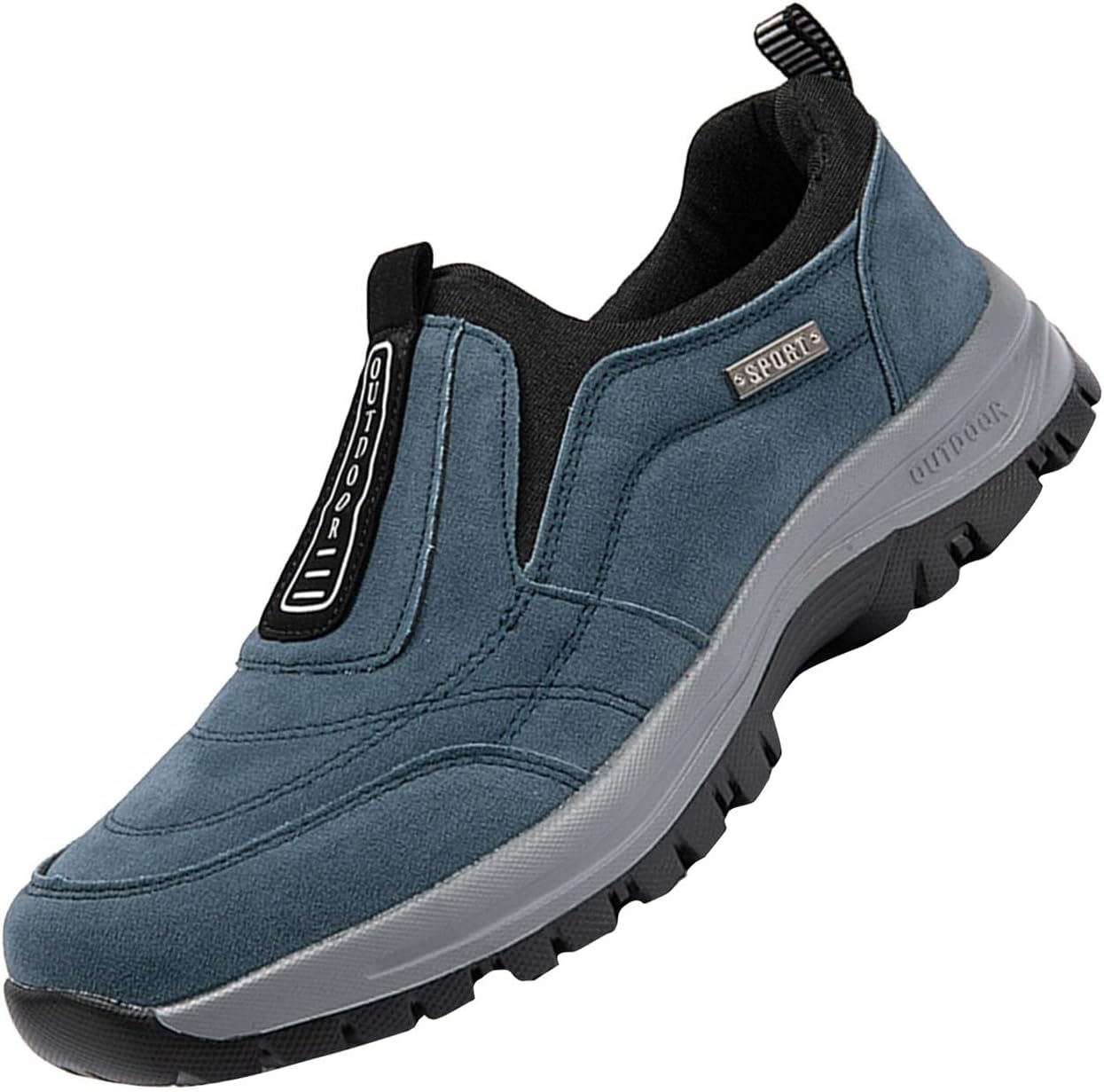 

Мужские ортопедические прогулочные кроссовки 2025 года, удобные водонепроницаемые походные туфли, легкие слипоны для улицы, повседневные нескользящие кроссовки для трейла Generic, синий