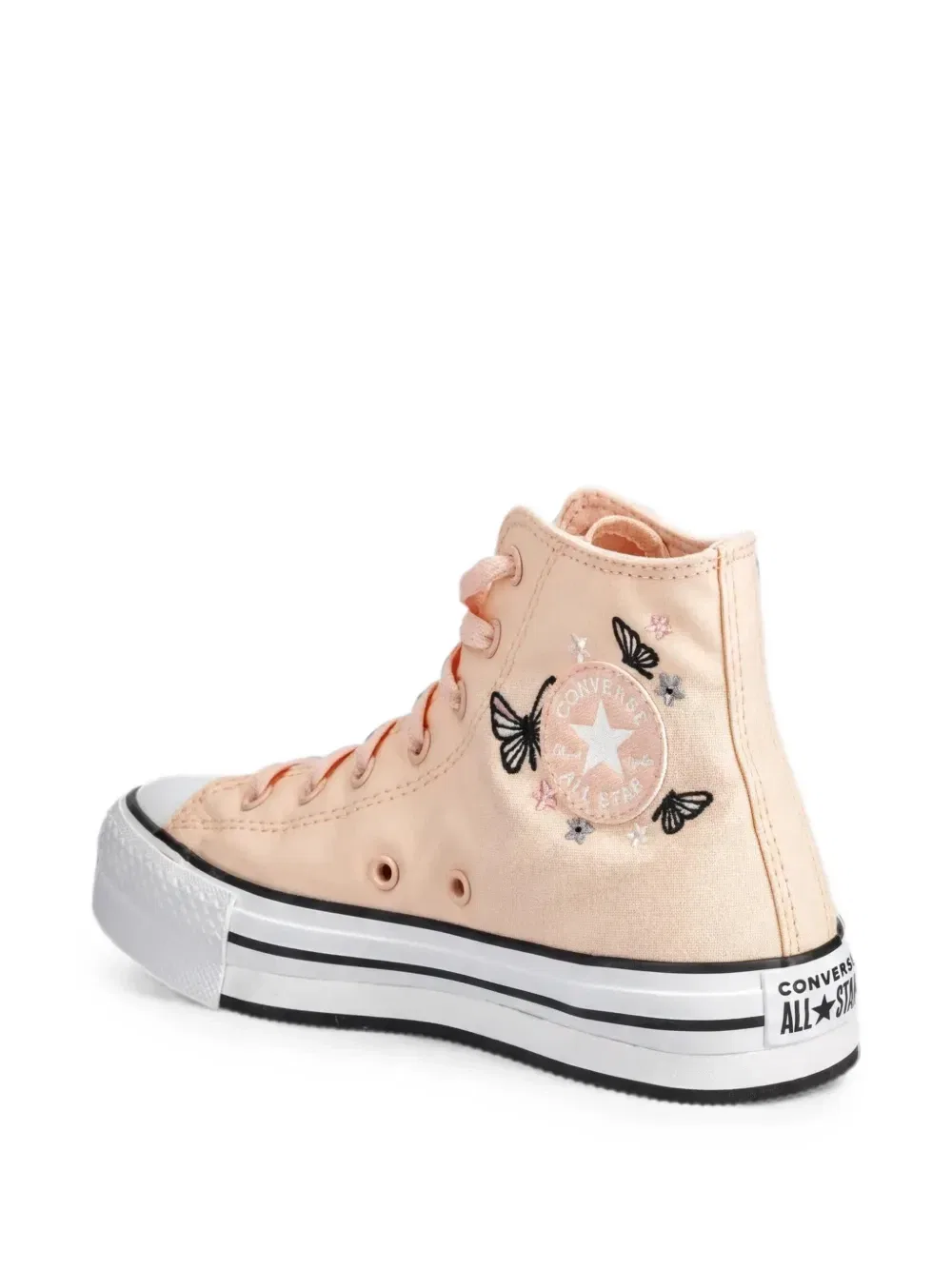 Высокие кеды с вышивкой Converse Kids, бежевый — фото 3