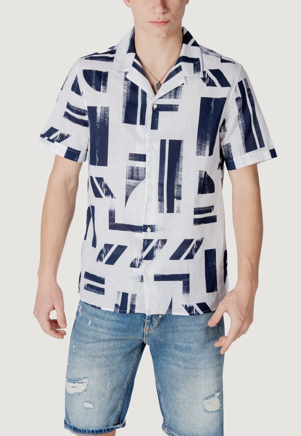 

Рубашка HONOLULU REGULAR STRAIGHT FIT WITH LOGOED BADGE Antony Morato, синий
