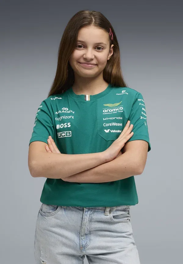 Футболка Puma X Aston Martin Aramco F1 Team Replica T-Shirt Print, зеленый люкс