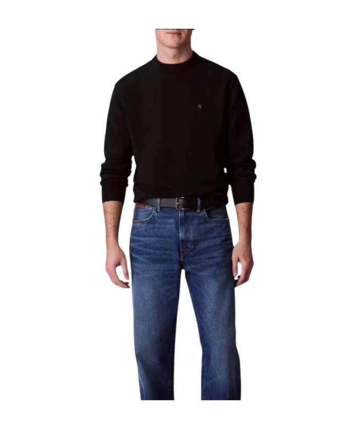 Хлопковая толстовка Essentials с ребристым круглым вырезом. Calvin Klein, черный — фото 2