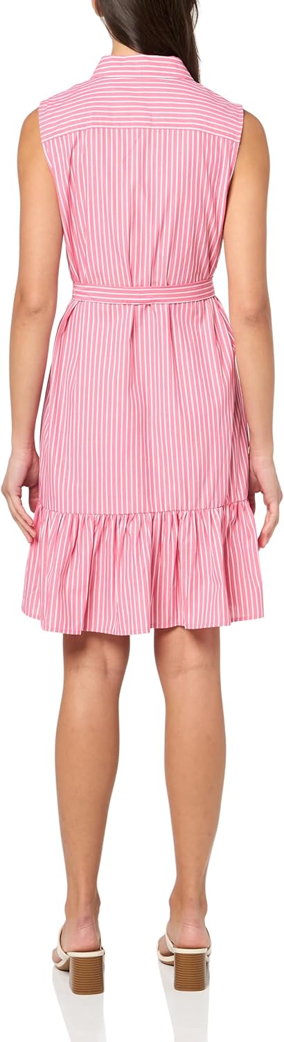 Женское платье-рубашка без рукавов с оборками от Tommy Hilfiger, Rosette/Bright White — фото 2