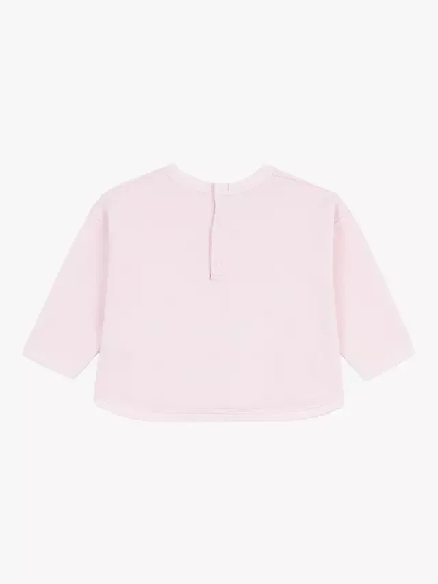Детская толстовка свободного кроя с принтом, розовая Petit Bateau — фото 2