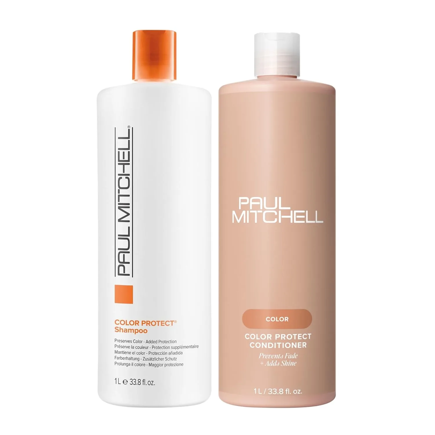 Шампунь и кондиционер Paul Mitchell Color Protect, предотвращают выцветание и придают блеск, для окрашенных волос, 950 мл, набор.