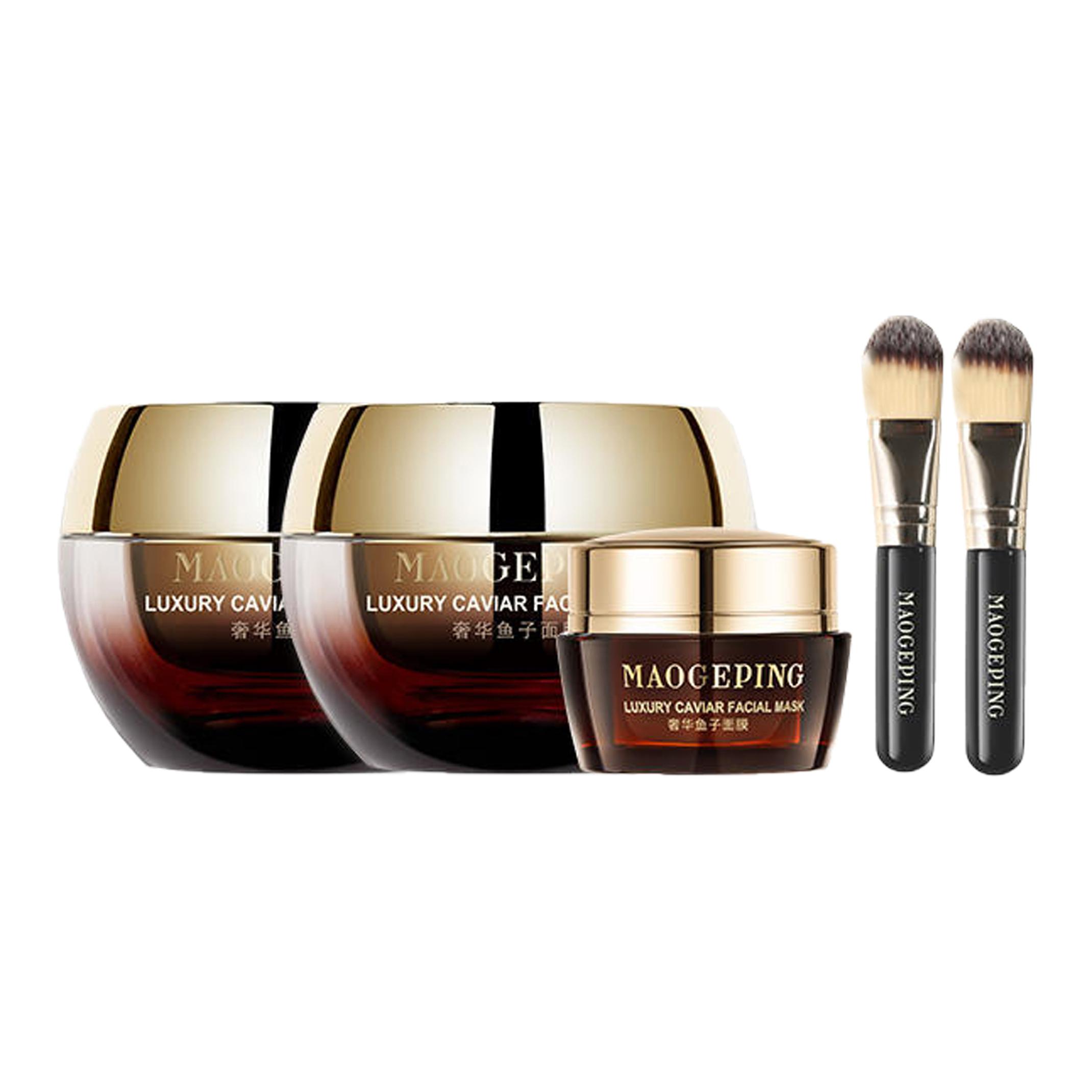 Маска для лица Luxury Style Caviar MAOGEPING, 100g*2+15g+Facial Mask Brush*2 — фото 2