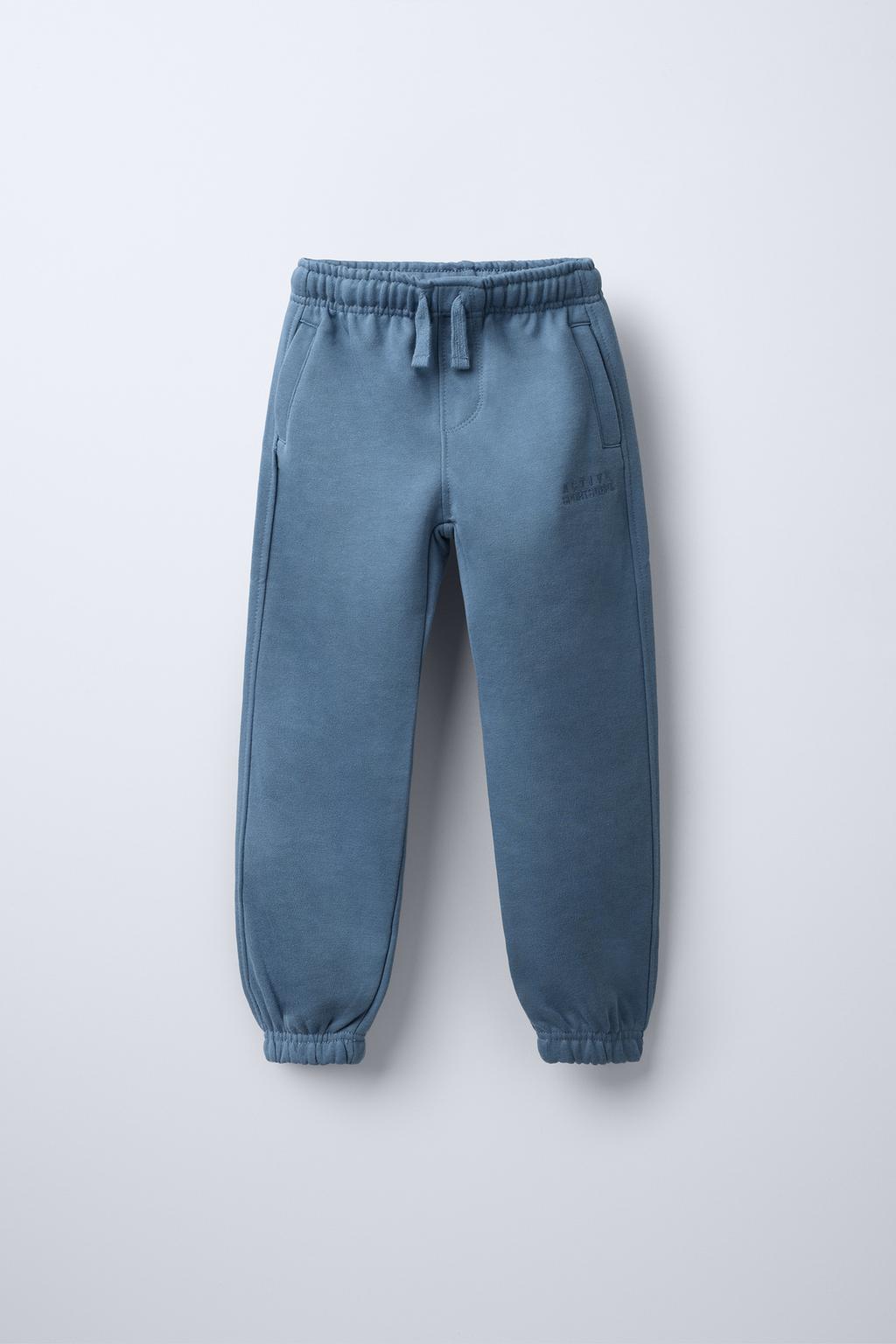 

Брюки с вышитым лозунгом ZARA, синий