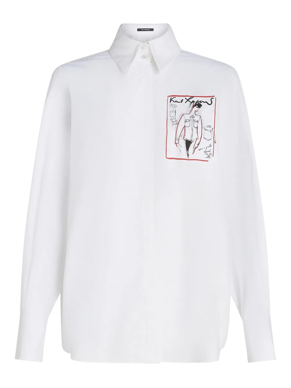 

Поплиновая рубашка Karl Series KARL LAGERFELD, белый