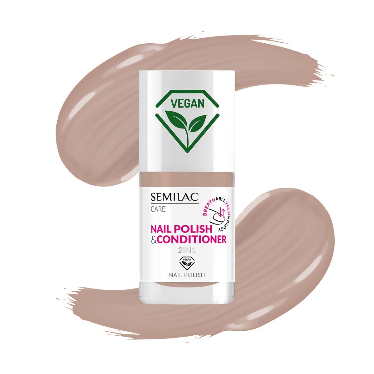 

Semilac Breathable Technology 2w1 лак для ногтей с кондиционером, 010 Semilac