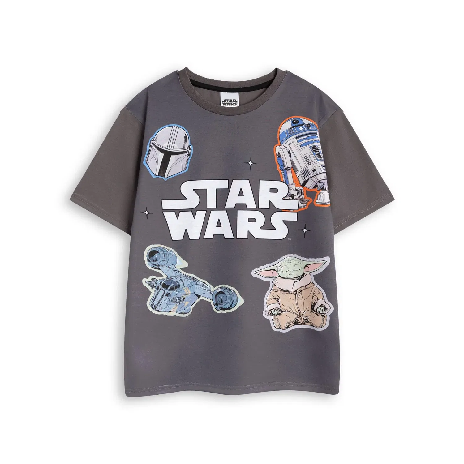 Пижама детская с R2D2, Йодой и Бобой Феттом Star Wars, серый — фото 3