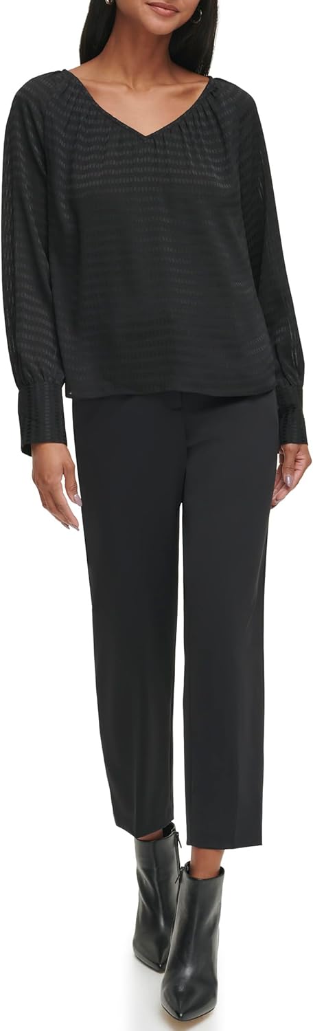 

Женская блузка Calvin Klein с V-образным вырезом и длинным рукавом, Black