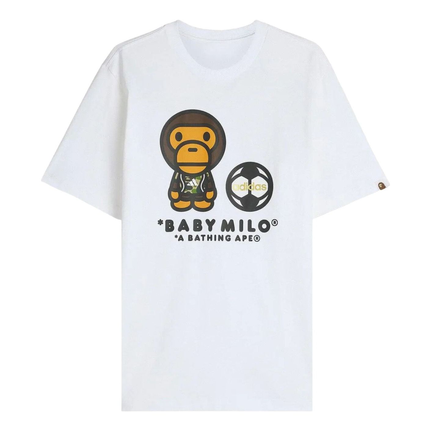 

Футболка Adidas x BAPE Milo с коротким рукавом, белая, модель