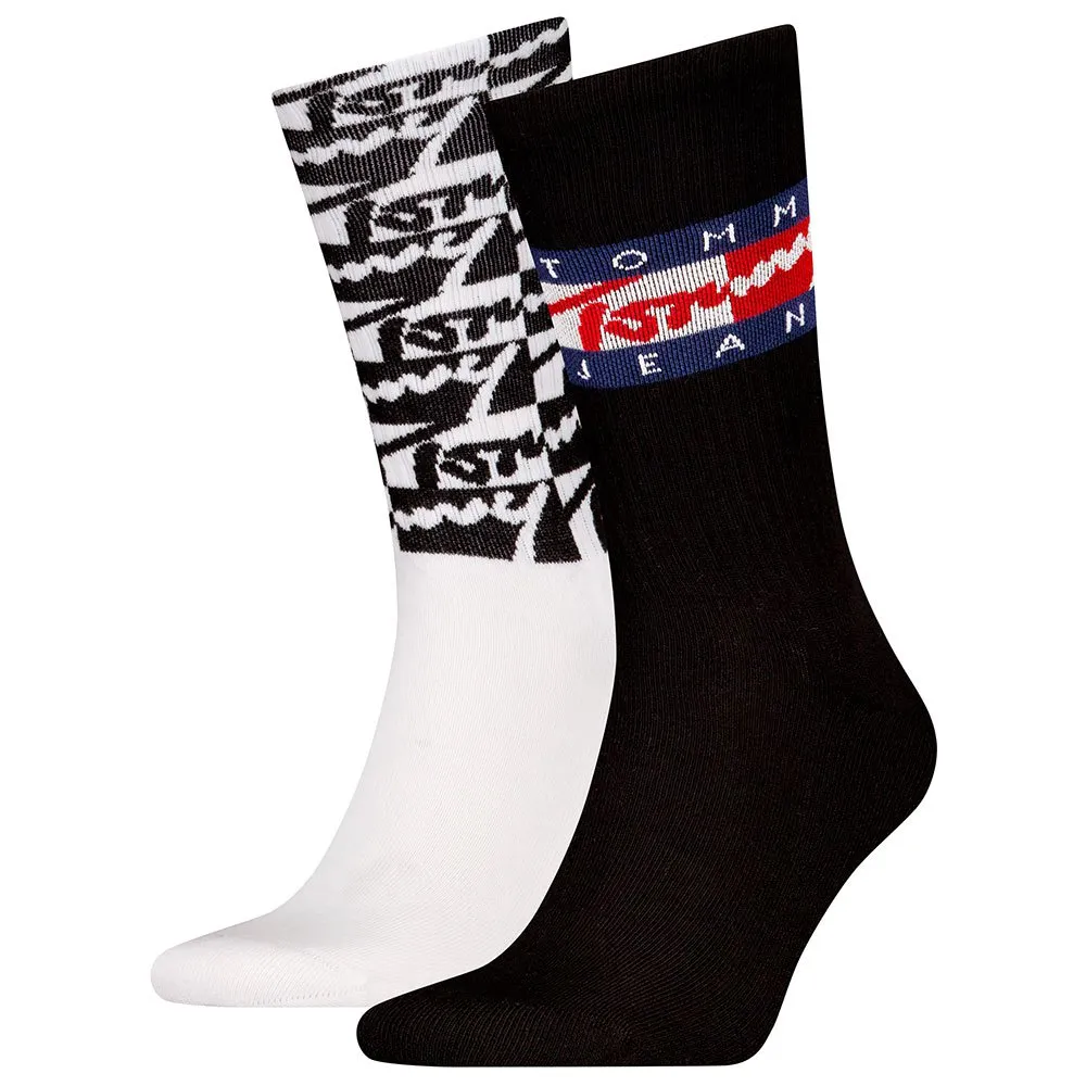 

Носки Tommy Hilfiger 701229891 crew 2 pairs, черный/белый