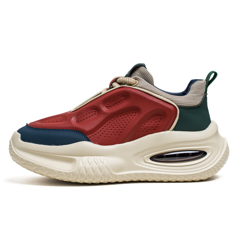 

Амортизирующие, противоскользящие, износостойкие, увеличивающие рост низкие кроссовки на массивной подошве для мужчин Wooden Rabbit, Red Blue