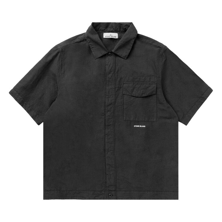 

Рубашка Stone Island Short-Sleeve Overshirt, черный