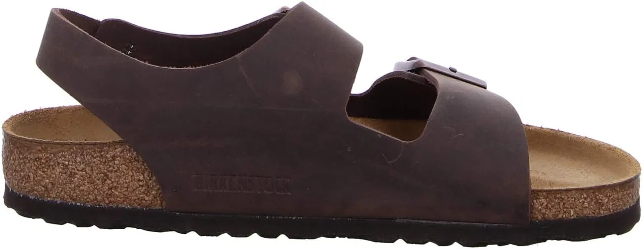 Сандалии Birkenstock Classic Milano FL унисекс с ремешком на щиколотке, 2-Brown Habana — фото 4