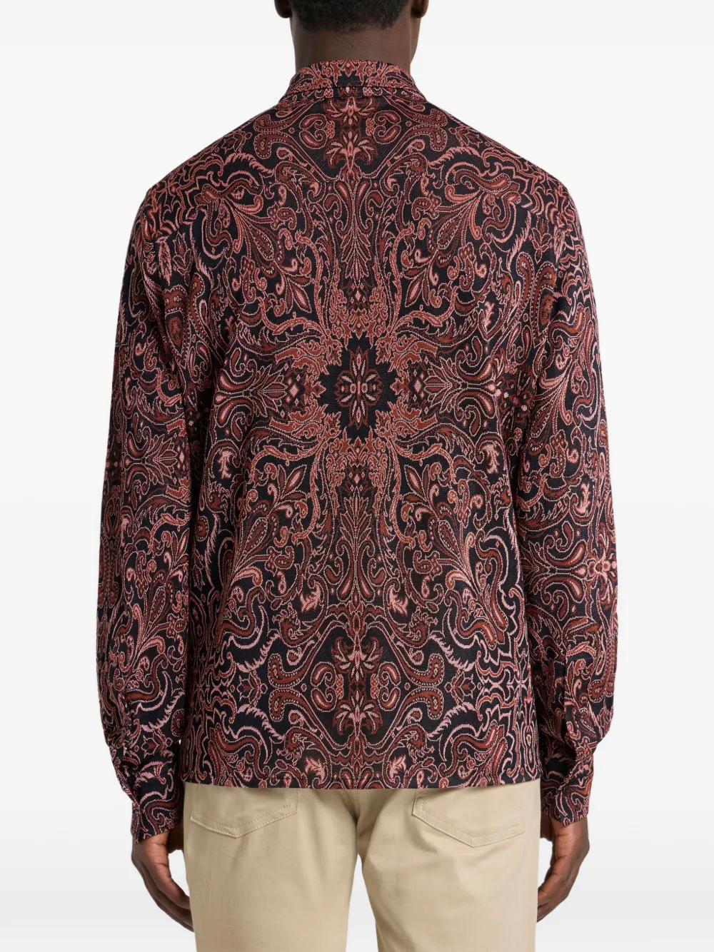 Жаккардовая рубашка с узором пейсли Etro, коричневый — фото 3