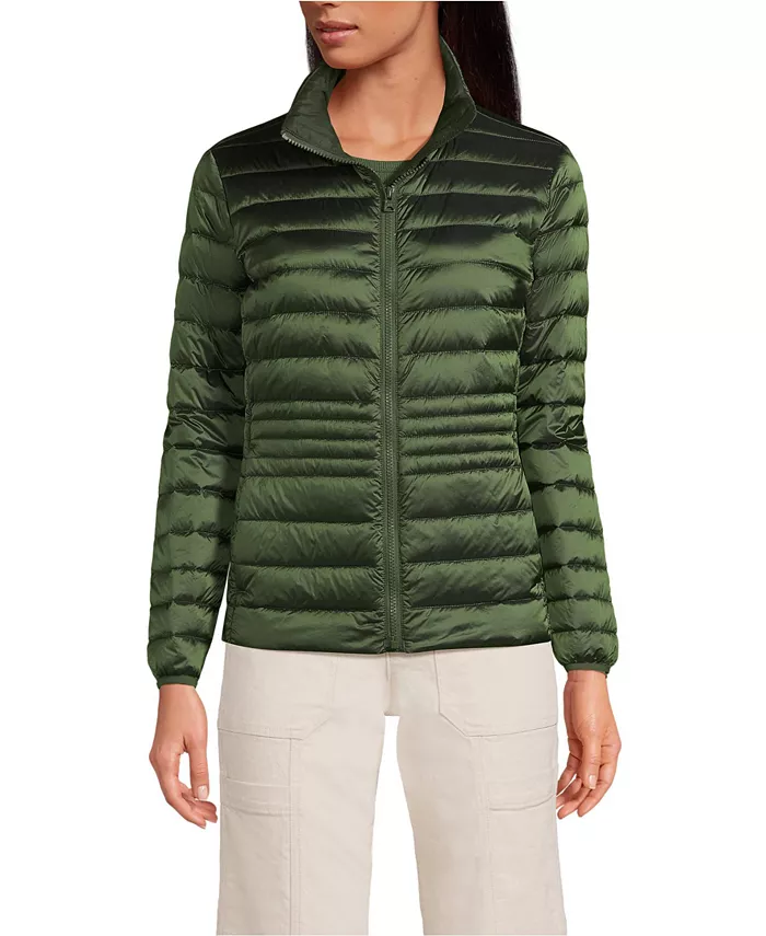 

Женская куртка-пуховик Wanderweight Packable Lands' End, зеленый