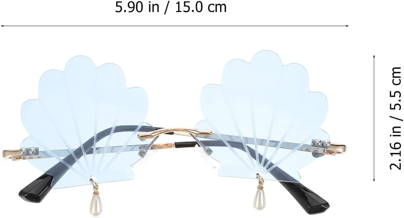 

Солнцезащитные очки SUPVOX с подвеской в ​​виде ракушки, нестандартной формы, женские, для фотосъемки, с синим градиентным рисунком, в уличном стиле, Blue