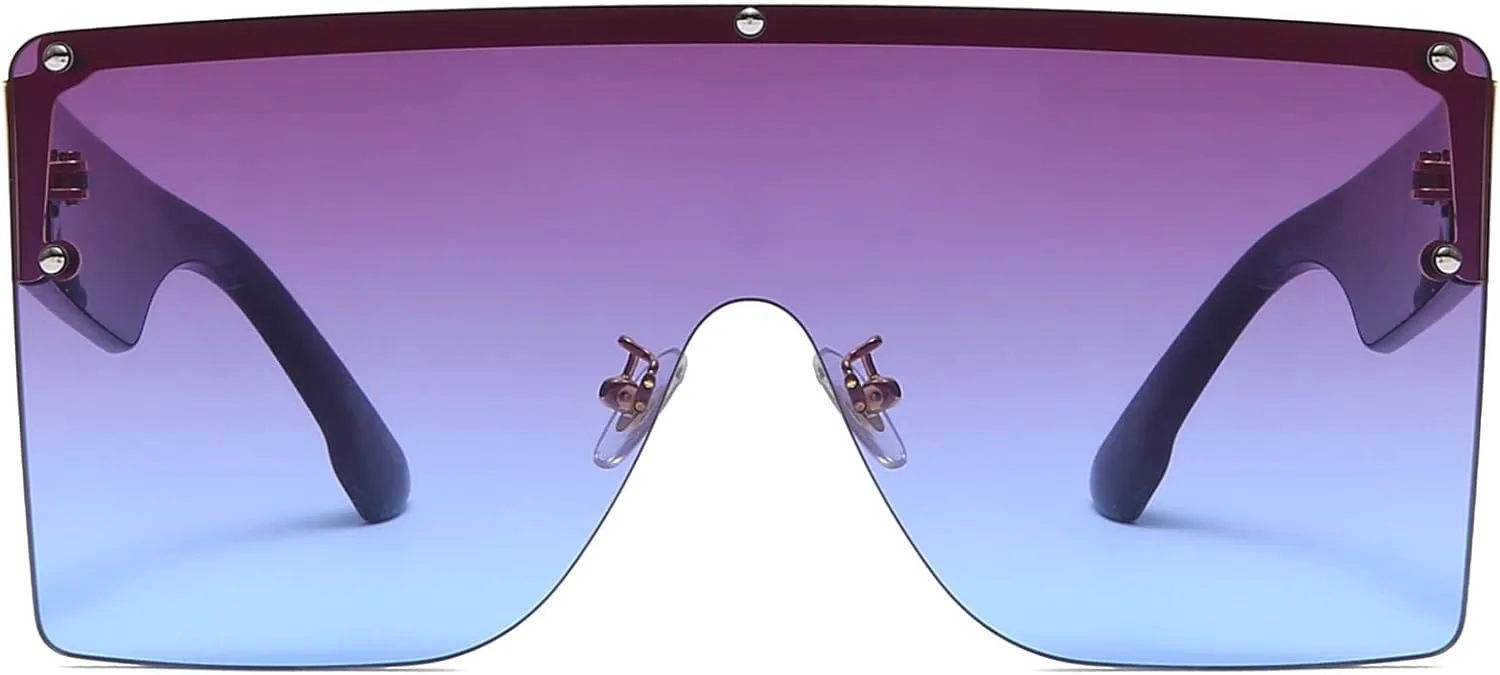 

Квадратные безрамочные модные солнцезащитные очки для мужчин и женщин, для уличной фотосъемки, отдыха и защиты от солнца (Цвет: E, Размер: Средний) MTZJH, One Color