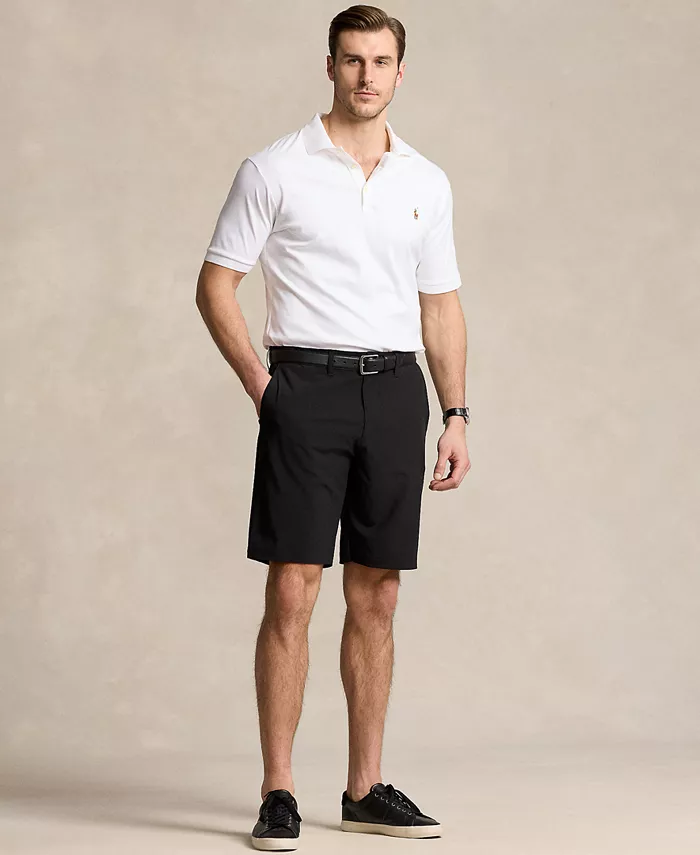 Мужская хлопковая поло Big & Tall Classic Fit Polo Ralph Lauren, белый — фото 4
