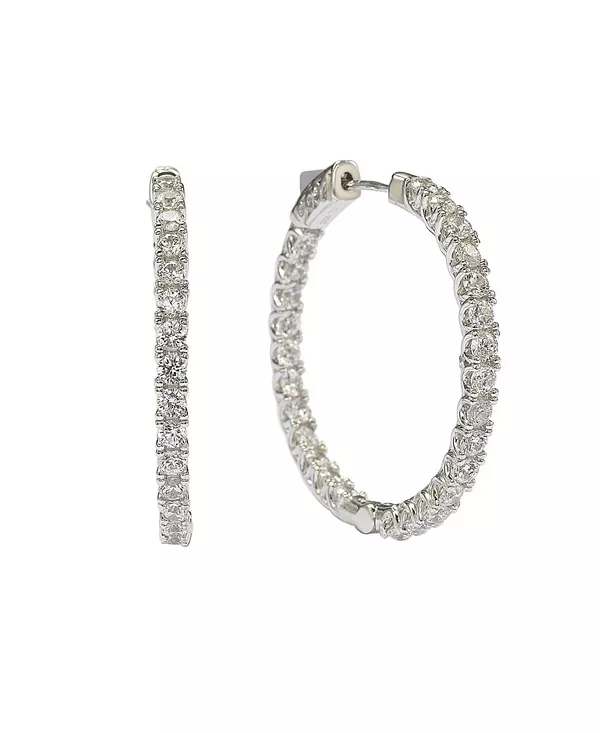 

Классические большие серьги-кольца Suzy Levian из стерлингового серебра с кубическим цирконием Suzy Levian New York, white