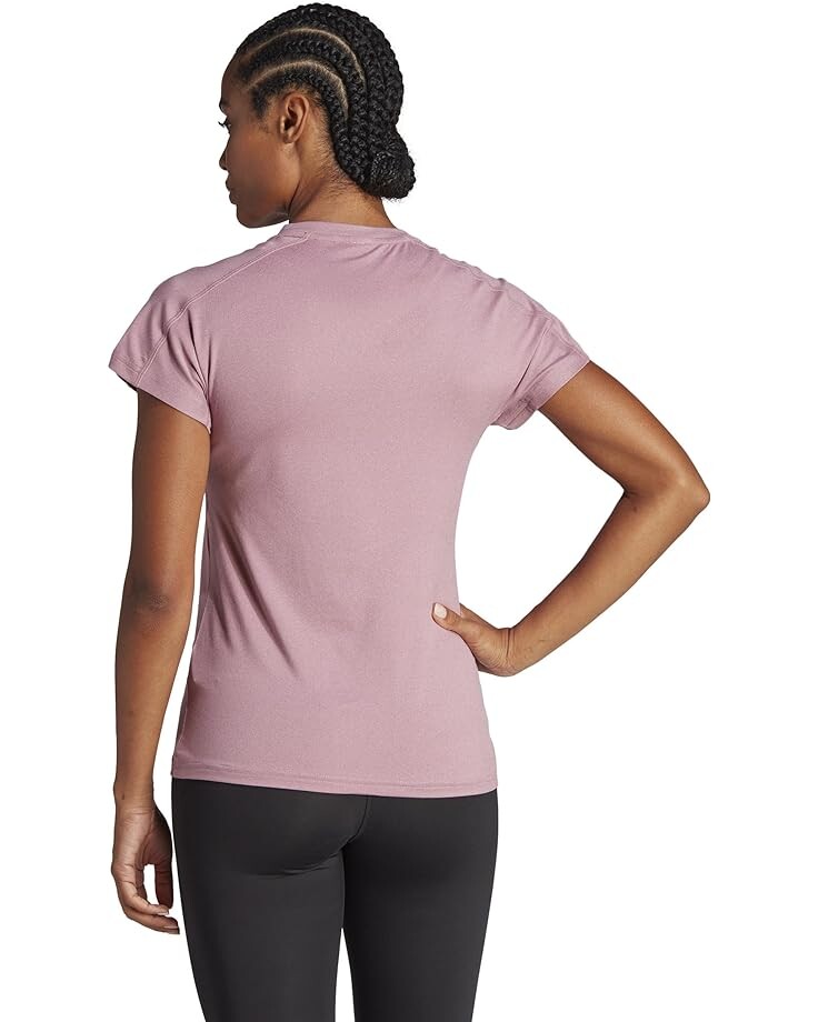 

Футболка Adidas Aeroready Train Essentials Minimal Branding V-Neck T-Shirt, цвет Wonder Orchid