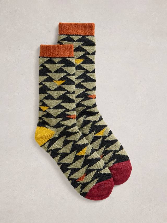 

Геометрические носки с треугольным узором White Stuff, Green/Multi