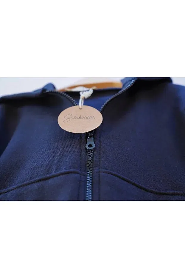 Детское худи с капюшоном для девочек оверсайз Sisaboom, Navy Blue — фото 2