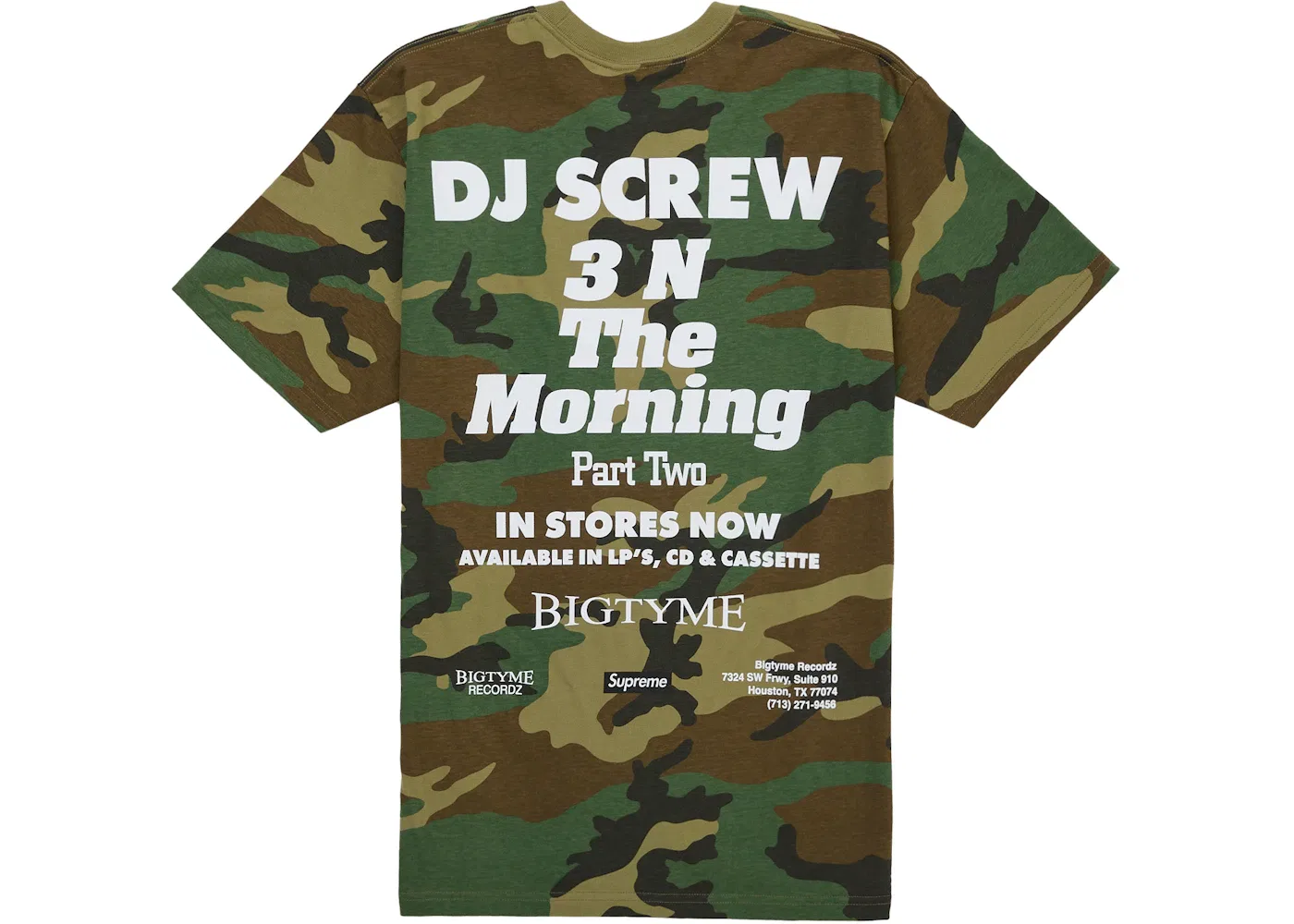 Мужская футболка с принтом Supreme DJ Screw SUC Tee, Woodland Camo — фото 2