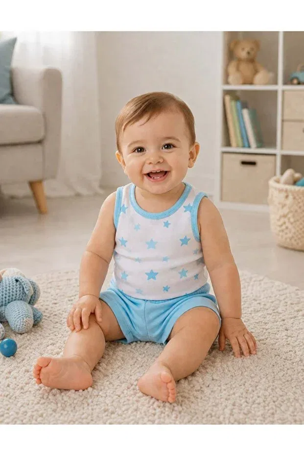 Детский комплект для мальчиков хлопковый Star Baby Boy Athlete Organickid, Blue