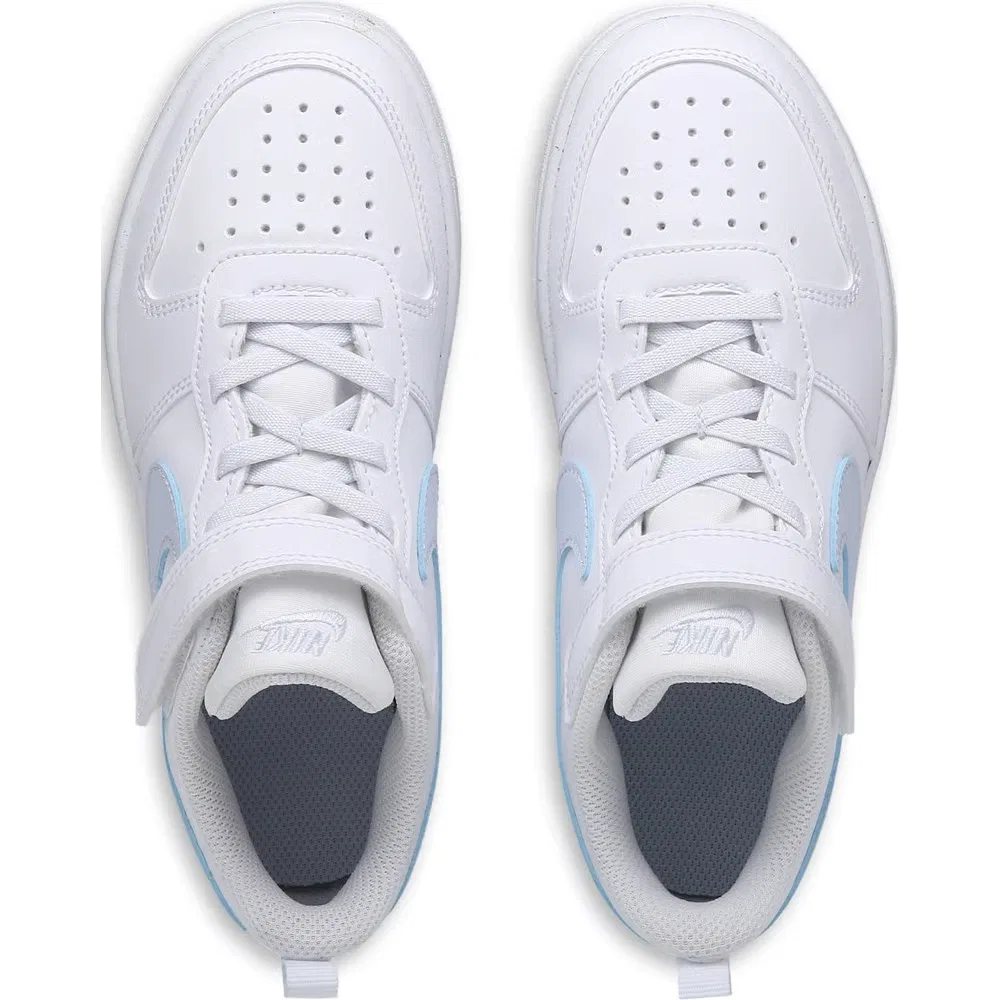 Детские низкие кроссовки Court Borough Recraft Nike, White/Mint/Blue — фото 4