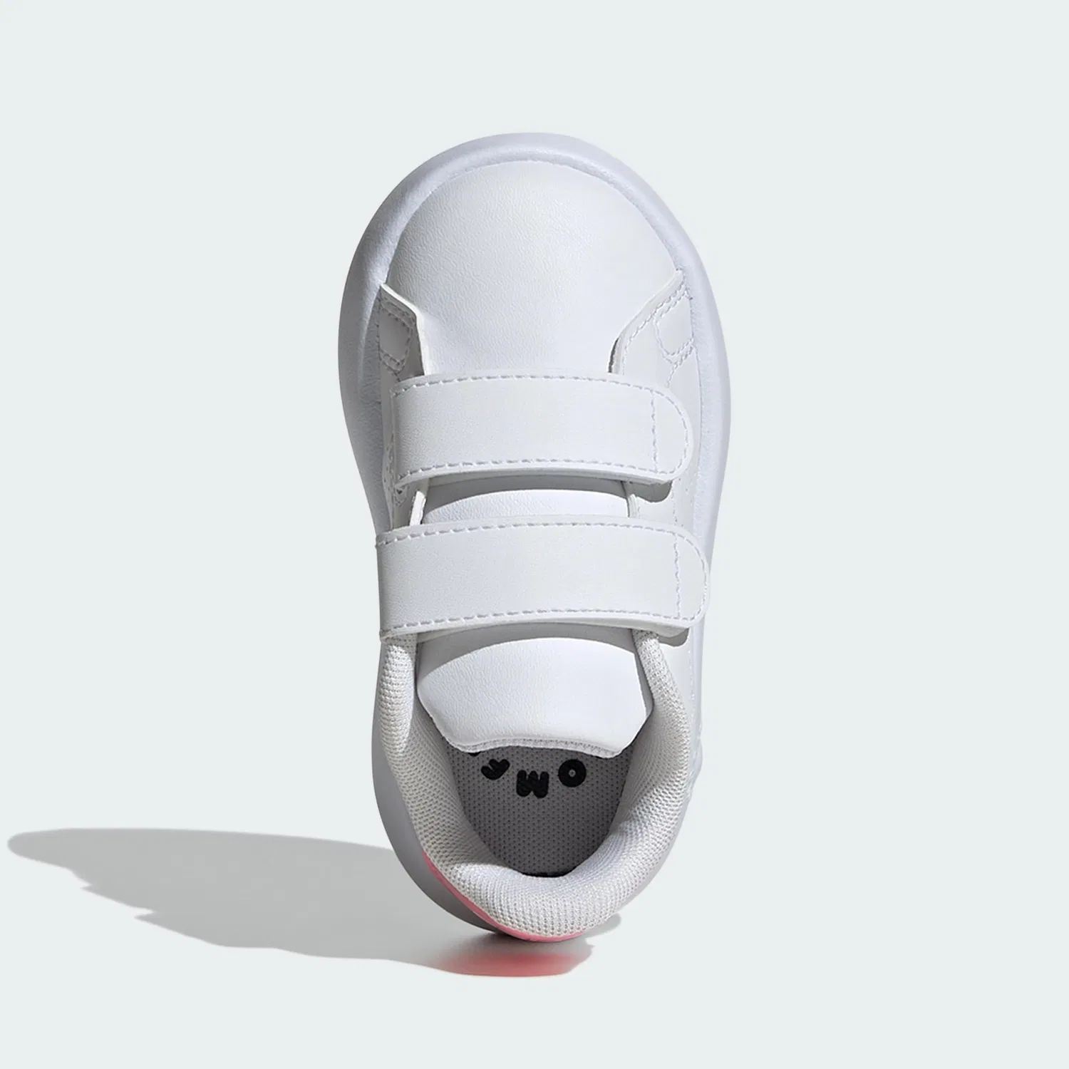 Детские кроссовки с липучками Advantage Kids Adidas, Cloud White Bliss Pink Core Black — фото 3