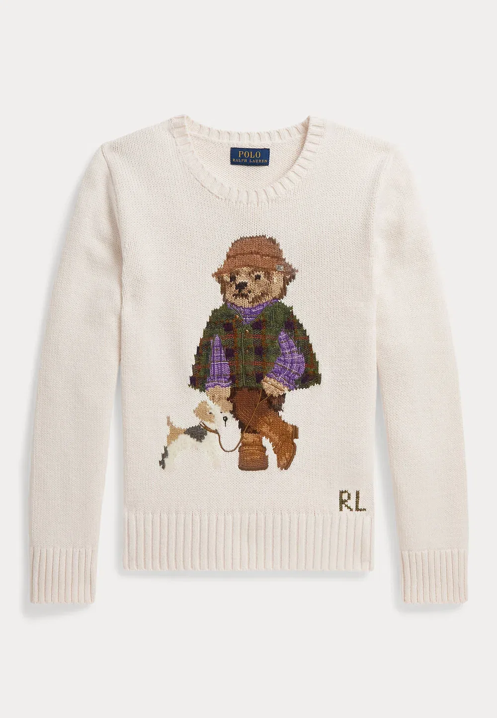 Свитер Polo Bear с круглым вырезом, размер 7-14 лет - джемпер Polo Ralph Lauren, Estate Cream