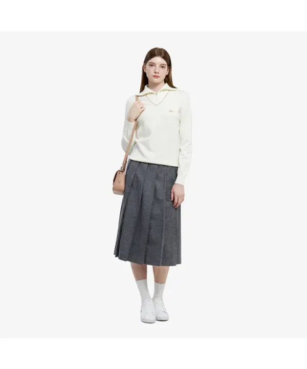 Свитер Lacoste женский полузастегнутый с отложным воротником, af708e-55n 001, классический — фото 4