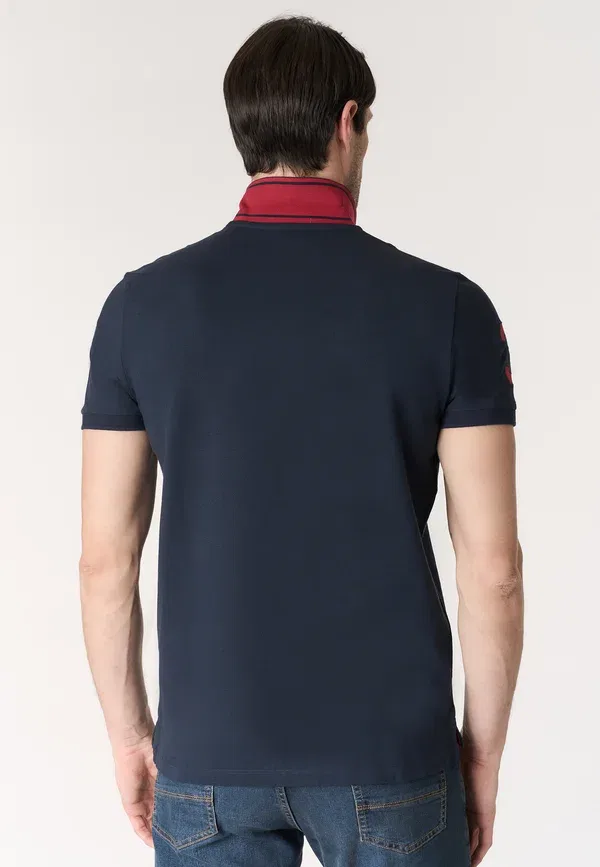 Поло с вышивкой Da Con Logo Maxi Ricamato e Numero U.S. Polo Assn., синий — фото 3