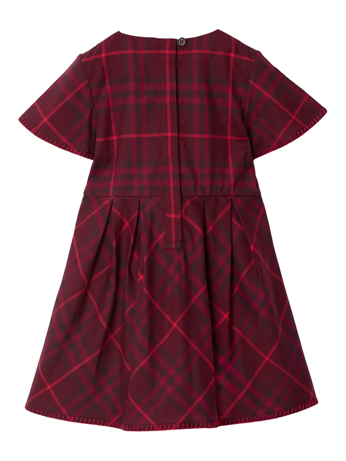 Платье в клетку из хлопка Burberry, темно-красный — фото 2