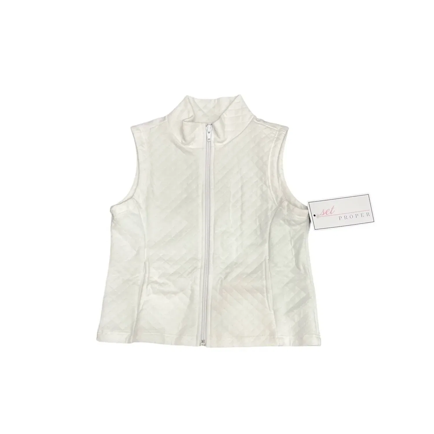 Детский жилет для девочек стеганый на молнии Virginia Vest Set Proper, Quilted Cream