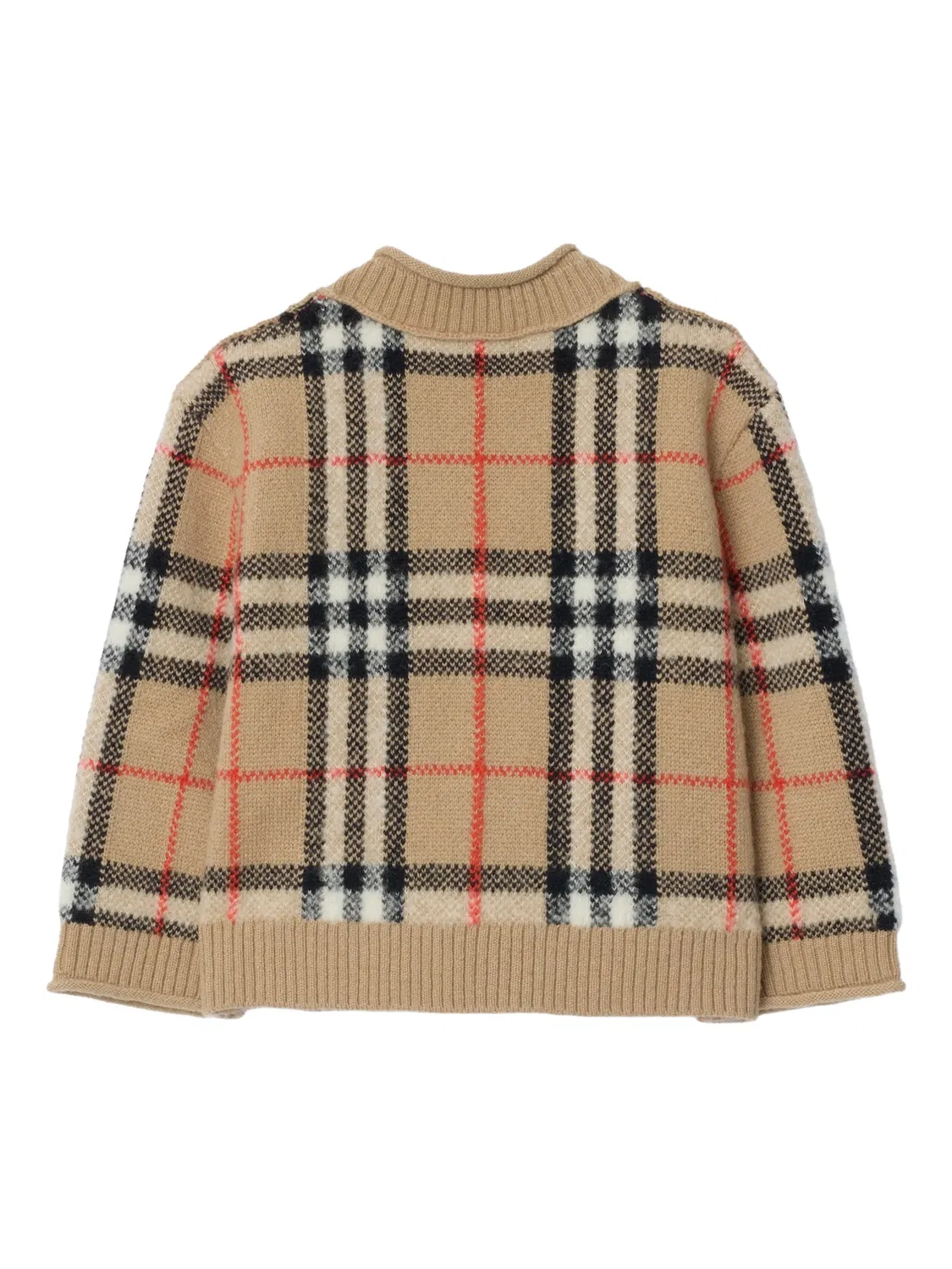 Кардиган в клетку Burberry Kids, нейтральные цвета — фото 2