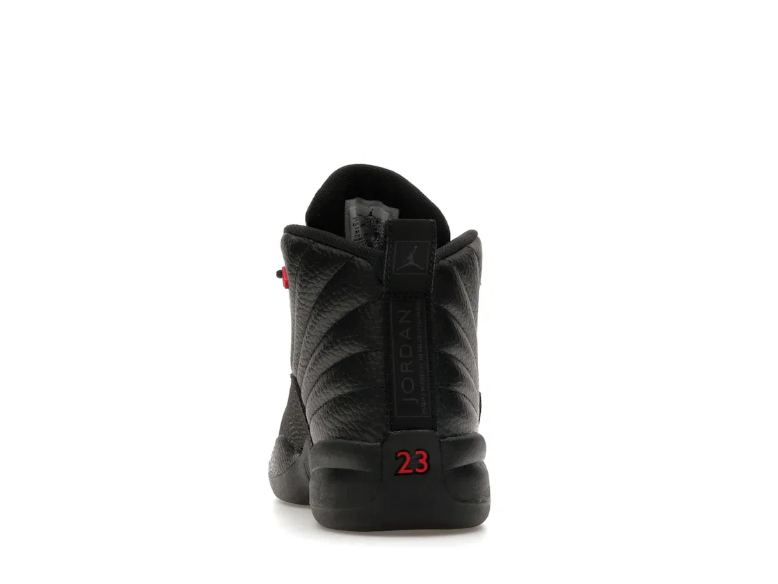 Детские кроссовки с высоким контрастом Jordan 12 Retro Bloodline Jordan, Black/Black/Varsity Red — фото 4