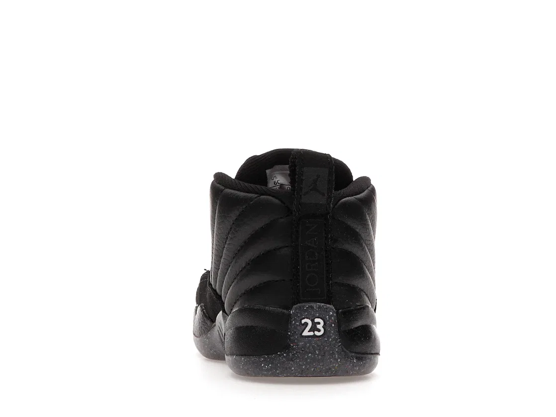 Детские кроссовки Lifestyle с устойчивых материалов Jordan 12 Retro, Black/Black-Bright Crimson-White — фото 4